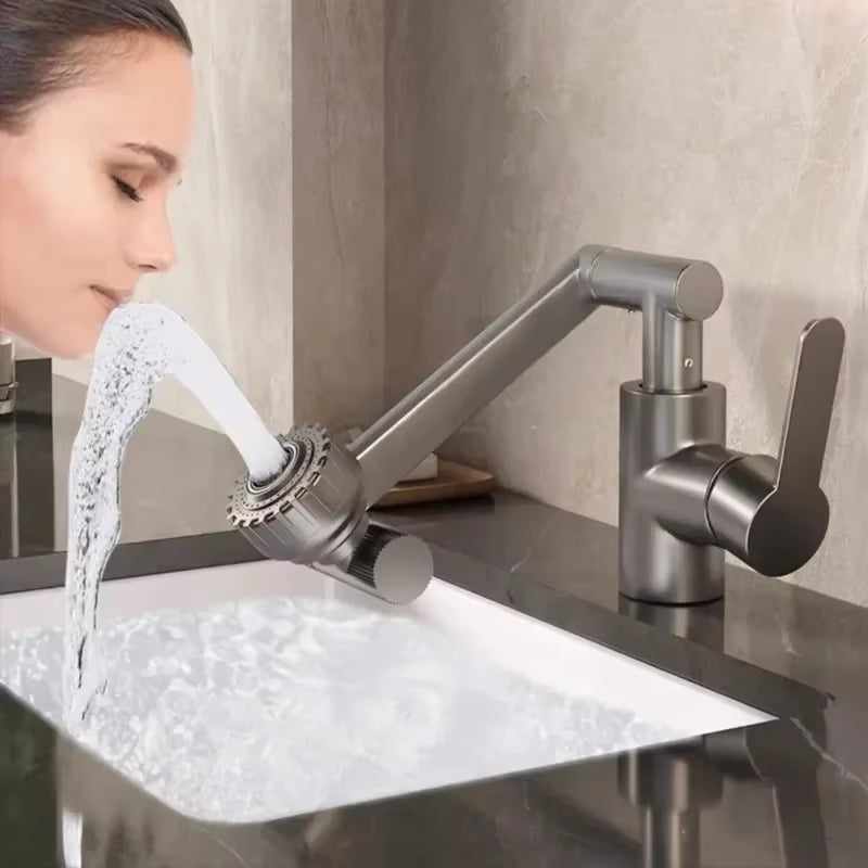 1080° Swivel Kitchen Sink Faucet Bathroom Sink ABS Faucet Basin Faucet Multifunction Cold and Hot Water Tap