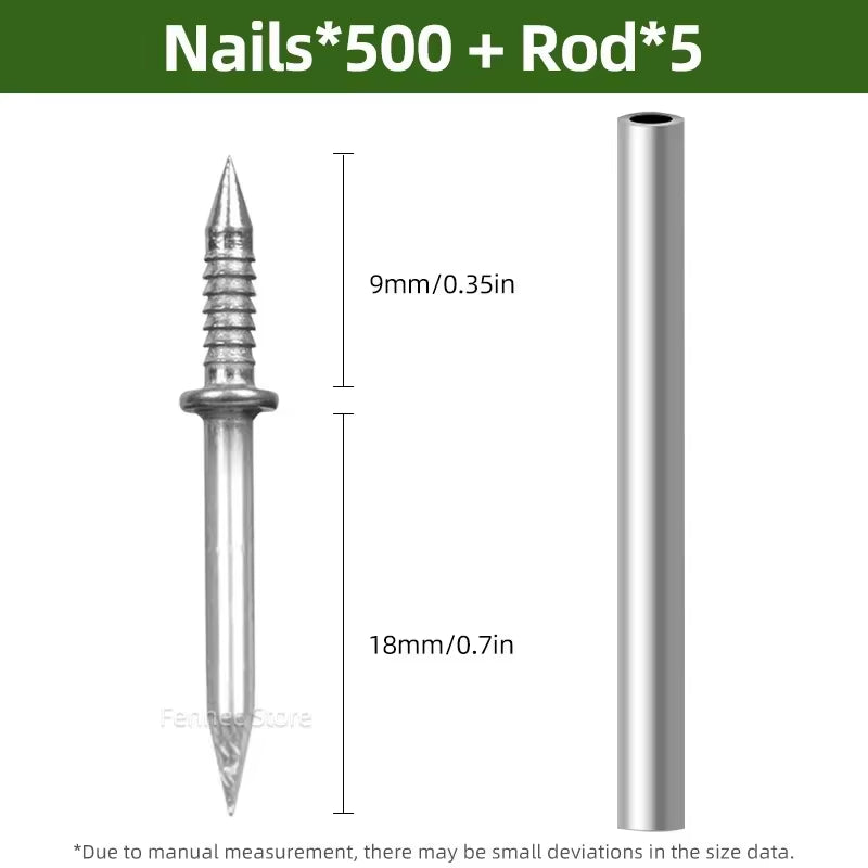 200/400/500/1000Pcs Double-Head Seamless Installation Nail with Sleeve Skirting Thread Metal Non-Marking Nails Rust-Proof