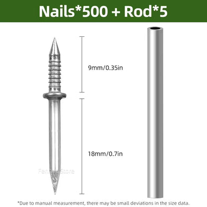 200/400/500/1000Pcs Double-Head Seamless Installation Nail with Sleeve Skirting Thread Metal Non-Marking Nails Rust-Proof