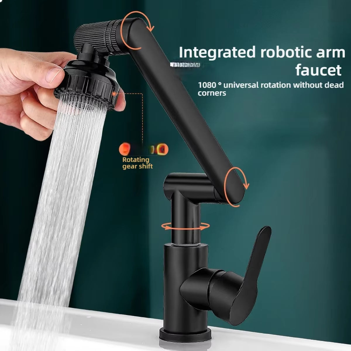 1080° Swivel Kitchen Sink Faucet Bathroom Sink ABS Faucet Basin Faucet Multifunction Cold and Hot Water Tap