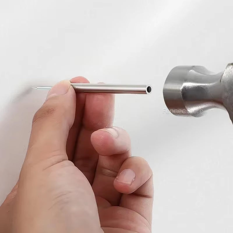 200/400/500/1000Pcs Double-Head Seamless Installation Nail with Sleeve Skirting Thread Metal Non-Marking Nails Rust-Proof