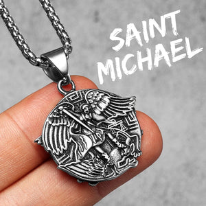 Arch Angel St.Michael Cross Wing Stainless Steel Men Necklaces Pendant Chain Amulet For Women Fashion Jewelry Gift Wholesale