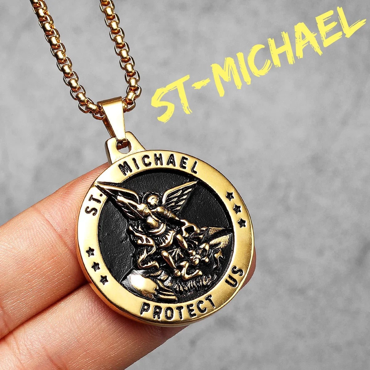 Arch Angel St.Michael Cross Wing Stainless Steel Men Necklaces Pendant Chain Amulet For Women Fashion Jewelry Gift Wholesale