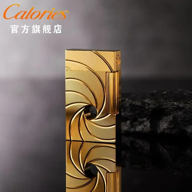 Calories High-End Atmospheric Brass Grinding Wheel Ignition Lighter with Butane Gas Side Rub Ignition High-End Men's Gift