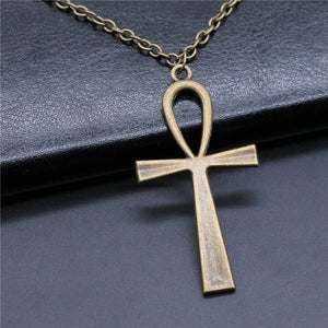 Simple Classic Fashion Cross Egyptian Ankh Life Symbol Pendant Short Long Chain Necklaces Jewelry For Women Men