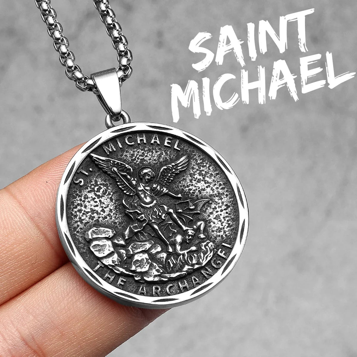 Arch Angel St.Michael Cross Wing Stainless Steel Men Necklaces Pendant Chain Amulet For Women Fashion Jewelry Gift Wholesale