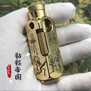 Hand-Made Brass Carved Trench  Lighter Flamidor Heavy Vintage  lighters Men's Smoking Gifts Collection