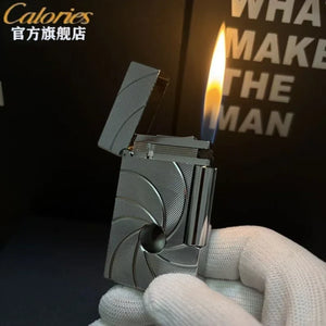Calories High-End Atmospheric Brass Grinding Wheel Ignition Lighter with Butane Gas Side Rub Ignition High-End Men's Gift