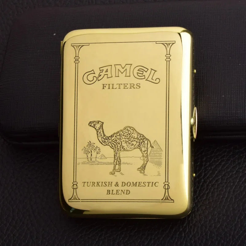 Portable Retro Brass Carved Cigarette Case: Metal Material, Holds 16 Sticks, Tobacco Storage Box Cigarette Holder, Smoking Tools