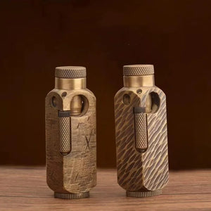 Hand-Made Brass Carved Trench  Lighter Flamidor Heavy Vintage  lighters Men's Smoking Gifts Collection