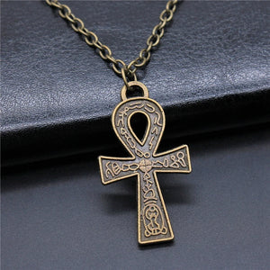 Simple Classic Fashion Cross Egyptian Ankh Life Symbol Pendant Short Long Chain Necklaces Jewelry For Women Men