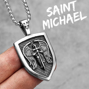 Arch Angel St.Michael Cross Wing Stainless Steel Men Necklaces Pendant Chain Amulet For Women Fashion Jewelry Gift Wholesale