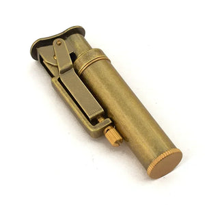 Copper Kerosene Lighter Visual Oil Tank One-key Ignition Retro Nostalgic Grinding Wheel Lighter Men's Smoking Gift Tool