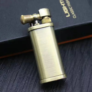 Tang Grass Vintage Flint Kerosen Lighters Flame Retro Metal Grinding Wheel Petrol  Cigarette Cool Lighters Creative Gadgets