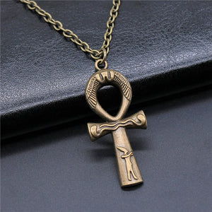 Simple Classic Fashion Cross Egyptian Ankh Life Symbol Pendant Short Long Chain Necklaces Jewelry For Women Men