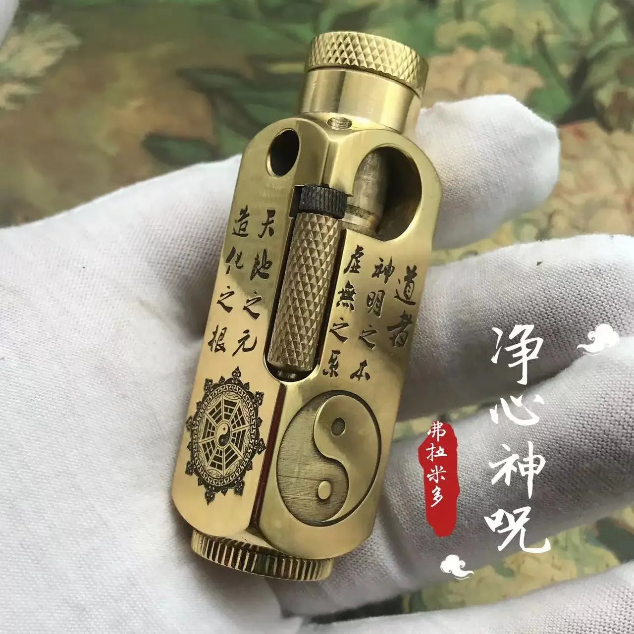 Hand-Made Brass Carved Trench  Lighter Flamidor Heavy Vintage  lighters Men's Smoking Gifts Collection
