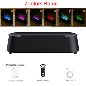 New Flame Ultrasonic Air Diffuser with Remote Control Cool Mist Maker 3D Simulation Air Humidifiers Aroma Essential Oil Diffuser
