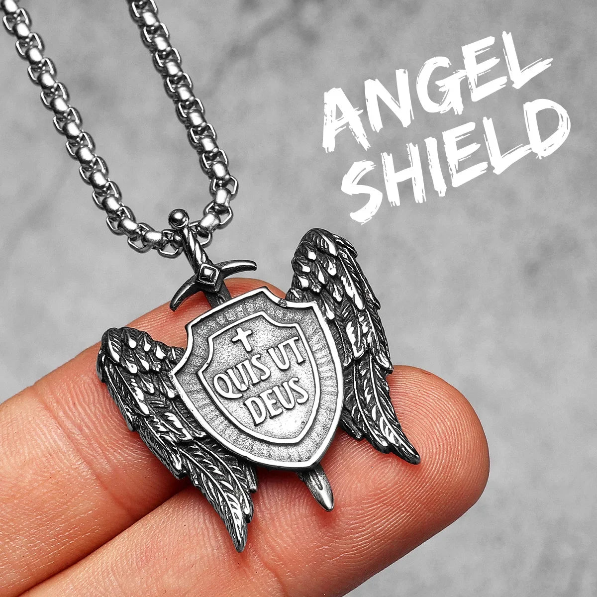 Arch Angel St.Michael Cross Wing Stainless Steel Men Necklaces Pendant Chain Amulet For Women Fashion Jewelry Gift Wholesale