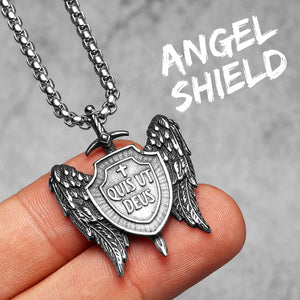 Arch Angel St.Michael Cross Wing Stainless Steel Men Necklaces Pendant Chain Amulet For Women Fashion Jewelry Gift Wholesale