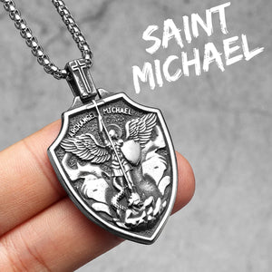 Arch Angel St.Michael Cross Wing Stainless Steel Men Necklaces Pendant Chain Amulet For Women Fashion Jewelry Gift Wholesale