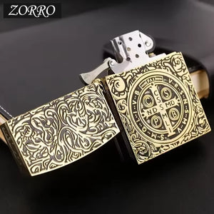 Authentic Zorro Retro High-End Waterproof Sealed Armor Constantine Kerosine Lighter Heavy Duty Metal kerosine Lighter Men's Gift