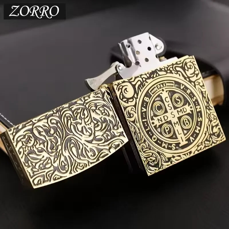 Authentic Zorro Retro High-End Waterproof Sealed Armor Constantine Kerosine Lighter Heavy Duty Metal kerosine Lighter Men's Gift