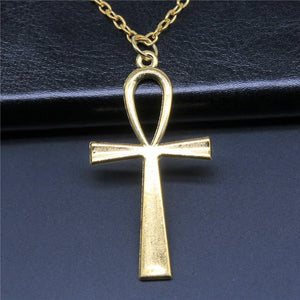 Simple Classic Fashion Cross Egyptian Ankh Life Symbol Pendant Short Long Chain Necklaces Jewelry For Women Men