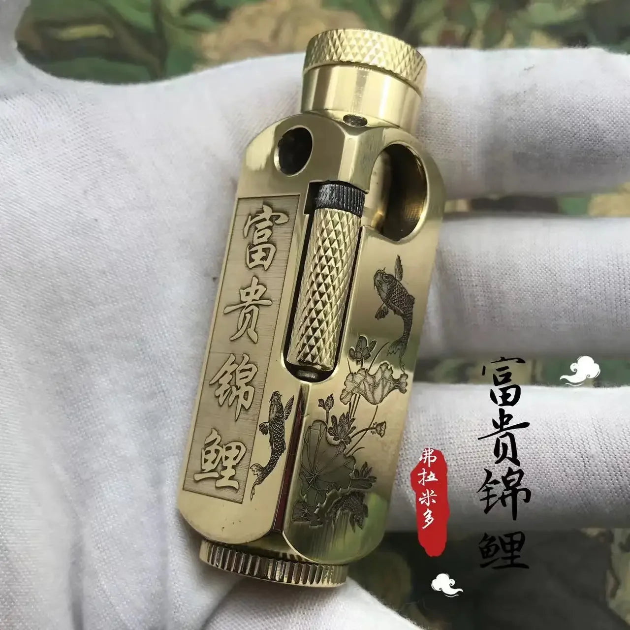 Hand-Made Brass Carved Trench  Lighter Flamidor Heavy Vintage  lighters Men's Smoking Gifts Collection