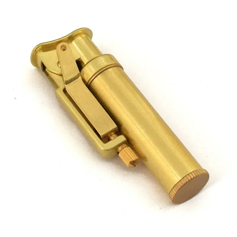 Copper Kerosene Lighter Visual Oil Tank One-key Ignition Retro Nostalgic Grinding Wheel Lighter Men's Smoking Gift Tool