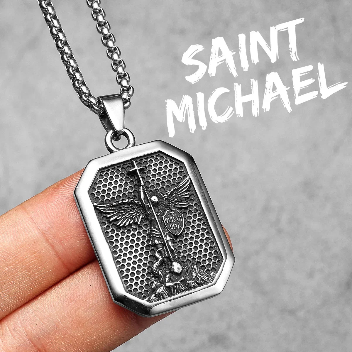 Arch Angel St.Michael Cross Wing Stainless Steel Men Necklaces Pendant Chain Amulet For Women Fashion Jewelry Gift Wholesale