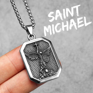 Arch Angel St.Michael Cross Wing Stainless Steel Men Necklaces Pendant Chain Amulet For Women Fashion Jewelry Gift Wholesale