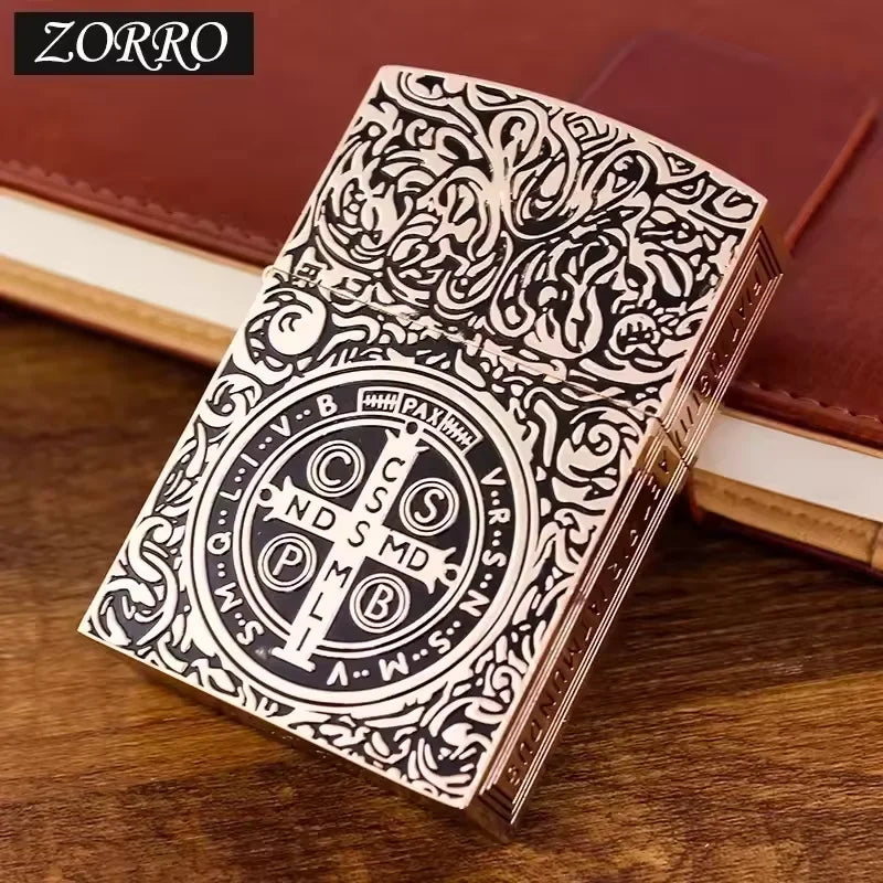 Authentic Zorro Retro High-End Waterproof Sealed Armor Constantine Kerosine Lighter Heavy Duty Metal kerosine Lighter Men's Gift