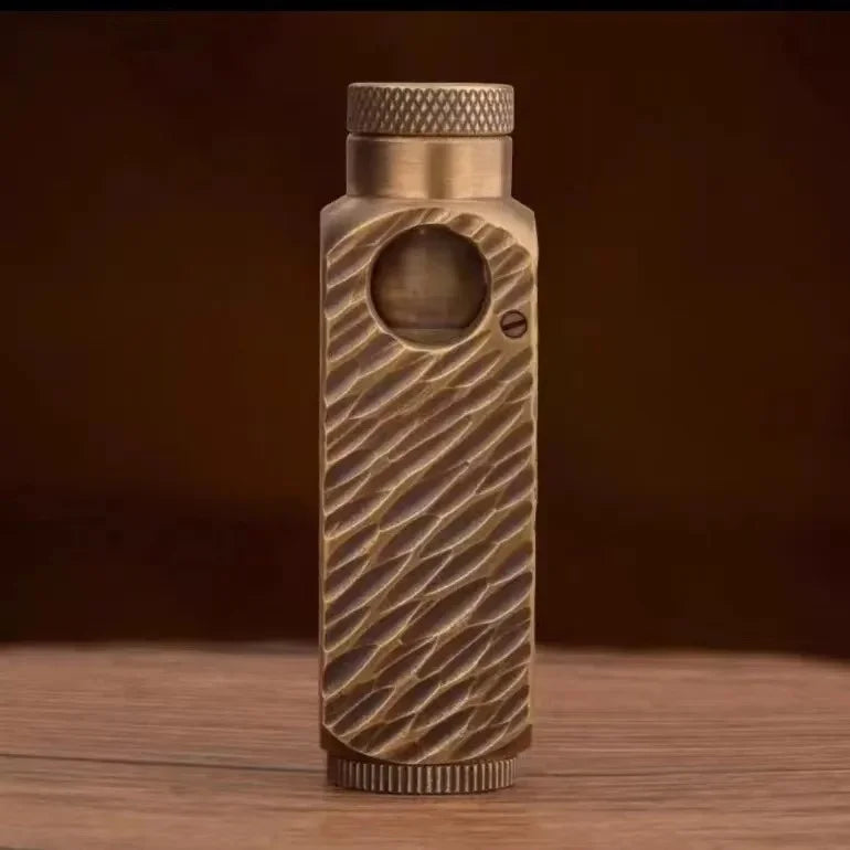 Hand-Made Brass Carved Trench  Lighter Flamidor Heavy Vintage  lighters Men's Smoking Gifts Collection