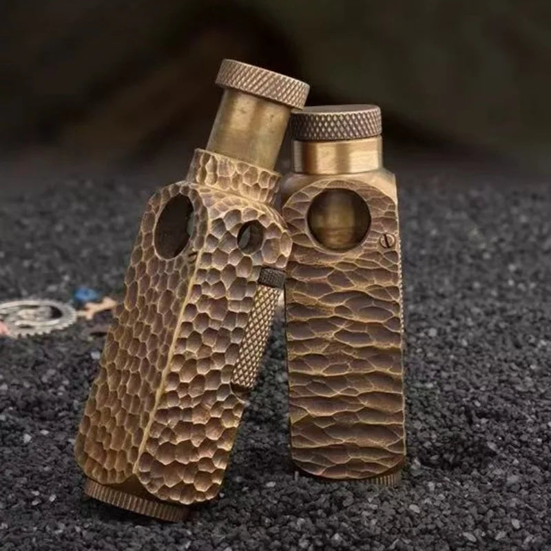 Hand-Made Brass Carved Trench  Lighter Flamidor Heavy Vintage  lighters Men's Smoking Gifts Collection