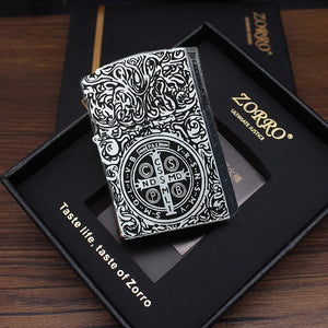Authentic Zorro Retro High-End Waterproof Sealed Armor Constantine Kerosine Lighter Heavy Duty Metal kerosine Lighter Men's Gift