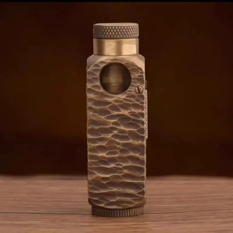 Hand-Made Brass Carved Trench  Lighter Flamidor Heavy Vintage  lighters Men's Smoking Gifts Collection