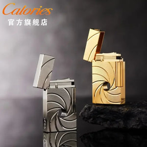 Calories High-End Atmospheric Brass Grinding Wheel Ignition Lighter with Butane Gas Side Rub Ignition High-End Men's Gift