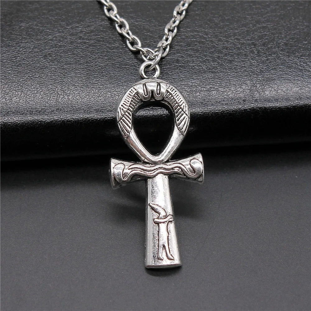 Simple Classic Fashion Cross Egyptian Ankh Life Symbol Pendant Short Long Chain Necklaces Jewelry For Women Men