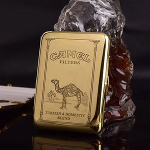 Portable Retro Brass Carved Cigarette Case: Metal Material, Holds 16 Sticks, Tobacco Storage Box Cigarette Holder, Smoking Tools