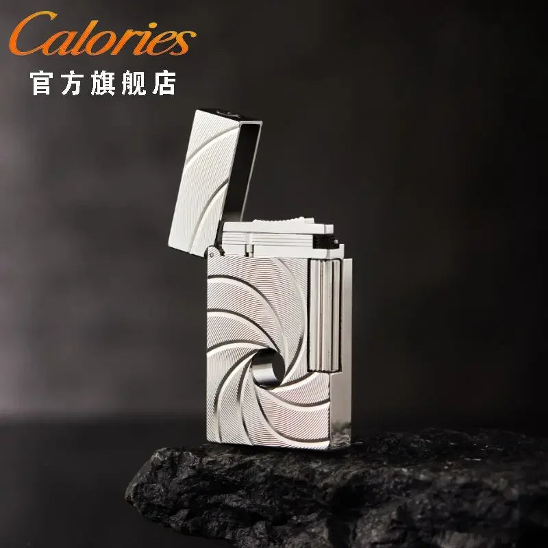 Calories High-End Atmospheric Brass Grinding Wheel Ignition Lighter with Butane Gas Side Rub Ignition High-End Men's Gift