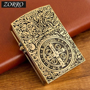 Authentic Zorro Retro High-End Waterproof Sealed Armor Constantine Kerosine Lighter Heavy Duty Metal kerosine Lighter Men's Gift