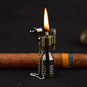 Tang Grass Vintage Flint Kerosen Lighters Flame Retro Metal Grinding Wheel Petrol  Cigarette Cool Lighters Creative Gadgets