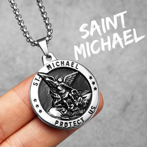 Arch Angel St.Michael Cross Wing Stainless Steel Men Necklaces Pendant Chain Amulet For Women Fashion Jewelry Gift Wholesale