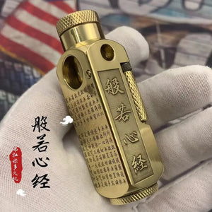 Hand-Made Brass Carved Trench  Lighter Flamidor Heavy Vintage  lighters Men's Smoking Gifts Collection
