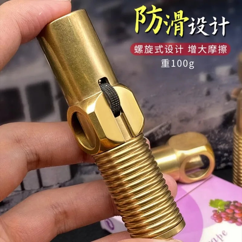 Original Handmade Brass Various Unique Shapes Retro Pure Copper Lighter Collection, Antique Pipe Machine