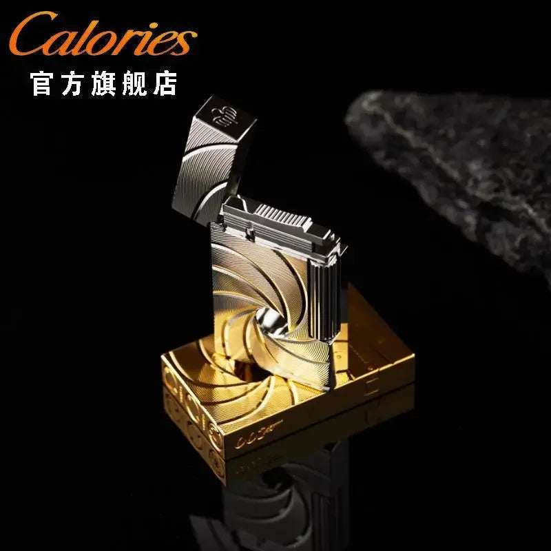 Calories High-End Atmospheric Brass Grinding Wheel Ignition Lighter with Butane Gas Side Rub Ignition High-End Men's Gift