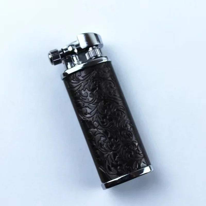 Tang Grass Vintage Flint Kerosen Lighters Flame Retro Metal Grinding Wheel Petrol  Cigarette Cool Lighters Creative Gadgets