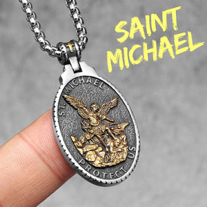 Arch Angel St.Michael Cross Wing Stainless Steel Men Necklaces Pendant Chain Amulet For Women Fashion Jewelry Gift Wholesale