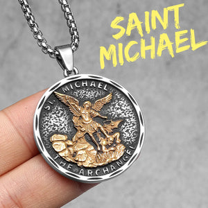 Arch Angel St.Michael Cross Wing Stainless Steel Men Necklaces Pendant Chain Amulet For Women Fashion Jewelry Gift Wholesale