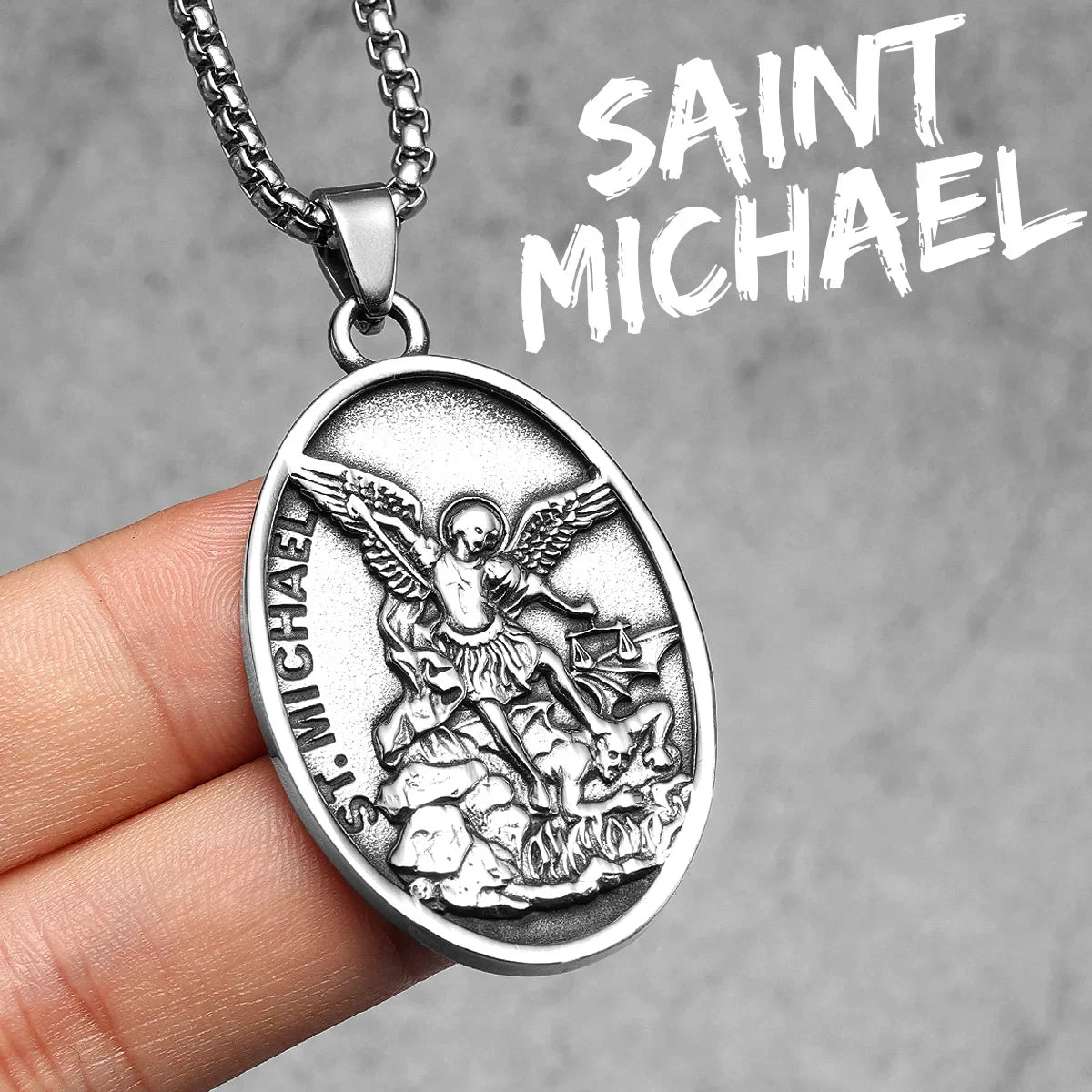 Arch Angel St.Michael Cross Wing Stainless Steel Men Necklaces Pendant Chain Amulet For Women Fashion Jewelry Gift Wholesale